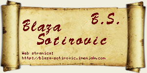 Blaža Sotirović vizit kartica